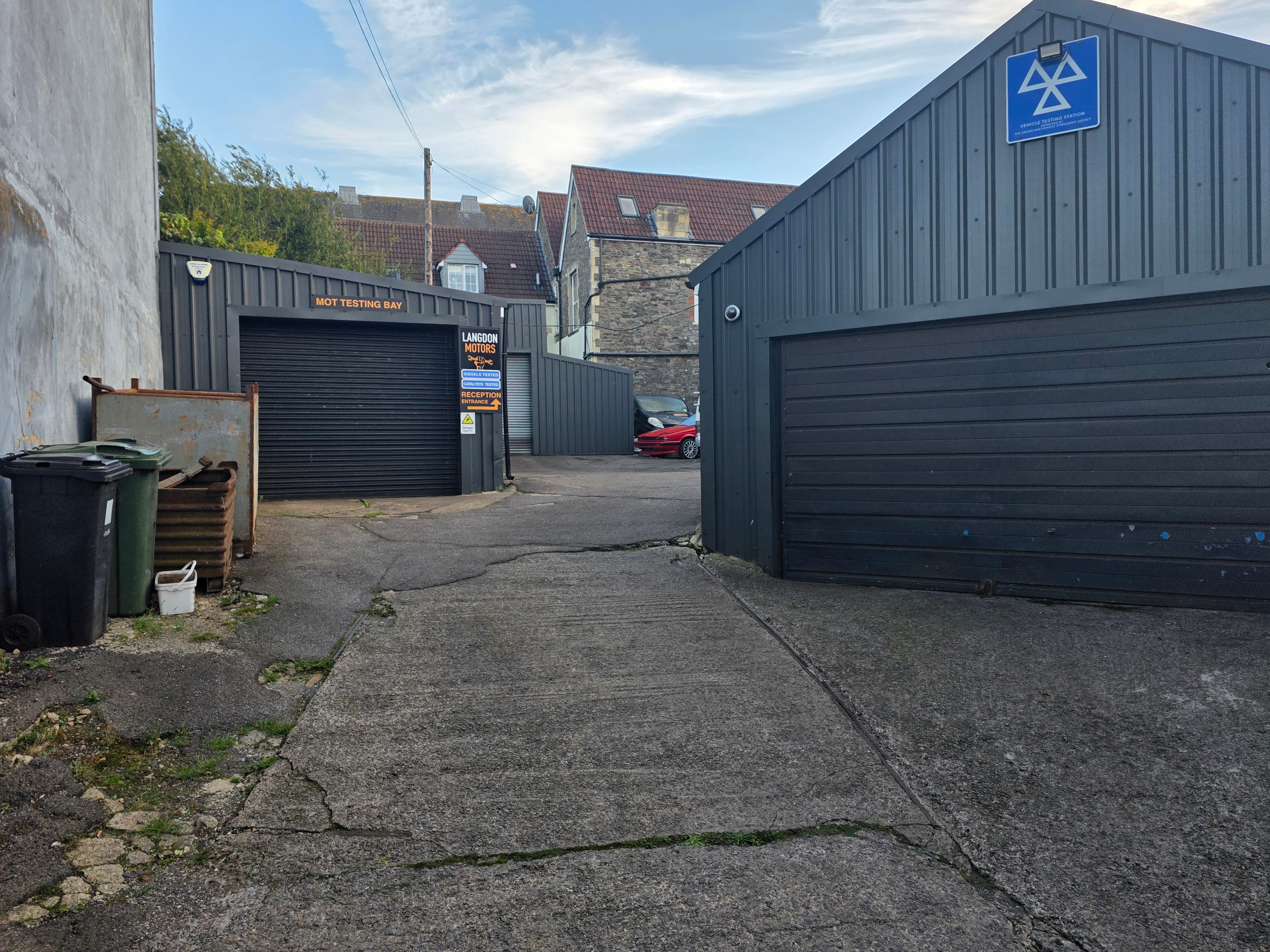 Courtyard and garage workshop exterior