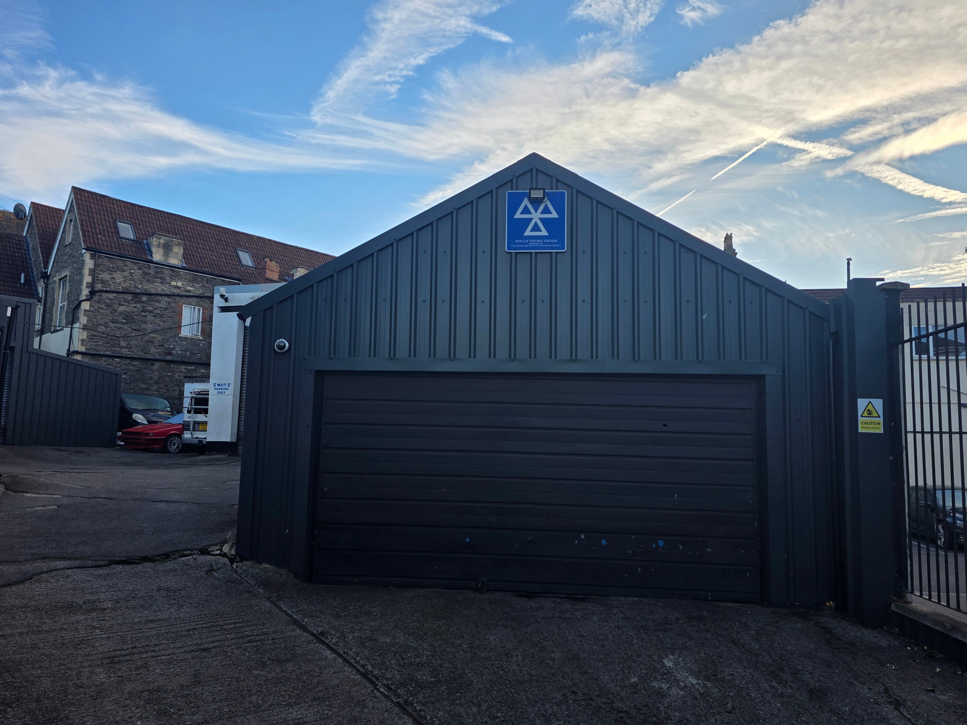 Workshop bay exterior and garage doors